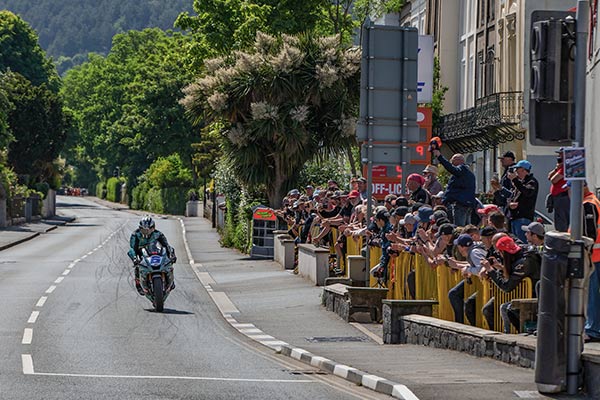 Michael Dunlop during the TT Supersport race at Parliament Square on the Isle of Man