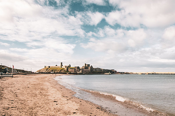 The long sandy beach at Peel