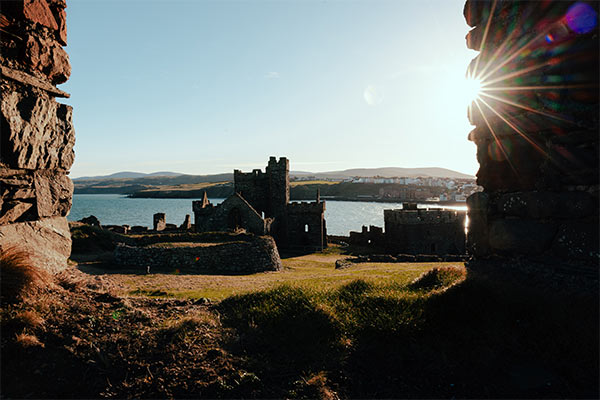 The ruins of Peel Castle on the Isle of Man